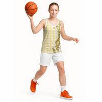 Yellow Hawaii Palaka Basketball Jersey Hawaiian Honohono Lei