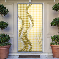 Yellow Hawaii Palaka Door Cover Hawaiian Honohono Lei