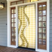 Yellow Hawaii Palaka Door Cover Hawaiian Honohono Lei