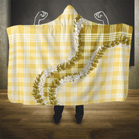 Yellow Hawaii Palaka Hooded Blanket Hawaiian Honohono Lei