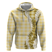 Yellow Hawaii Palaka Hoodie Hawaiian Honohono Lei