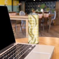 Yellow Hawaii Palaka Skinny Tumbler Hawaiian Honohono Lei