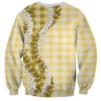Yellow Hawaii Palaka Sweatshirt Hawaiian Honohono Lei
