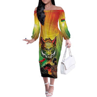 Vanuatu July 30th 1980 Off The Shoulder Long Sleeve Dress Happy Independence Day - Polynesian Pride