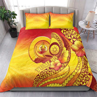 Vanuatu 46 Yia Indipendens Anivesari Bedding Set Tamtam Drum With Boar Tusk LT05 - Polynesian Pride