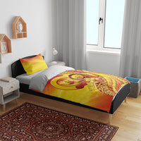 Vanuatu 46 Yia Indipendens Anivesari Bedding Set Tamtam Drum With Boar Tusk LT05 - Polynesian Pride
