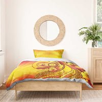Vanuatu 46 Yia Indipendens Anivesari Bedding Set Tamtam Drum With Boar Tusk LT05 - Polynesian Pride