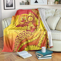Vanuatu 46 Yia Indipendens Anivesari Blanket Tamtam Drum With Boar Tusk LT05 Yellow - Polynesian Pride