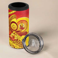 Vanuatu 45 Yia Indipendens Anivesari 4 in 1 Can Cooler Tumbler Tamtam Drum With Boar Tusk - Polynesian Pride
