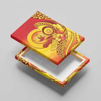 Vanuatu 45 Yia Indipendens Anivesari Canvas Wall Art Tamtam Drum With Boar Tusk - Polynesian Pride