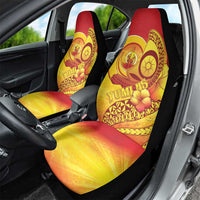 Vanuatu 45 Yia Indipendens Anivesari Car Seat Cover Tamtam Drum With Boar Tusk - Polynesian Pride