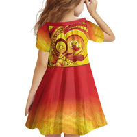 Vanuatu 46 Yia Indipendens Anivesari Family Matching Summer Maxi Dress and Hawaiian Shirt Tamtam Drum With Boar Tusk LT05 - Polynesian Pride