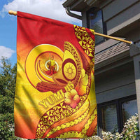 Vanuatu 45 Yia Indipendens Anivesari Garden Flag Tamtam Drum With Boar Tusk - Polynesian Pride