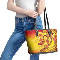 Vanuatu 46 Yia Indipendens Anivesari Leather Tote Bag Tamtam Drum With Boar Tusk LT05 - Polynesian Pride