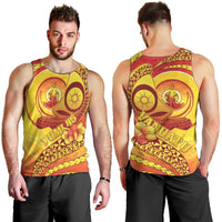 Vanuatu 45 Yia Indipendens Anivesari Men Tank Top Tamtam Drum With Boar Tusk - Polynesian Pride