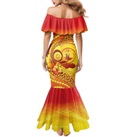 Vanuatu 46 Yia Indipendens Anivesari Mermaid Dress Tamtam Drum With Boar Tusk LT05 - Polynesian Pride