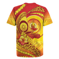 Vanuatu 46 Yia Indipendens Anivesari Rugby Jersey Tamtam Drum With Boar Tusk LT05 - Polynesian Pride