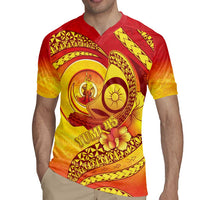 Vanuatu 46 Yia Indipendens Anivesari Rugby Jersey Tamtam Drum With Boar Tusk LT05 - Polynesian Pride