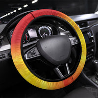 Vanuatu 46 Yia Indipendens Anivesari Steering Wheel Cover Tamtam Drum With Boar Tusk LT05 Universal Fit Yellow - Polynesian Pride