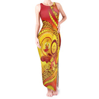 Vanuatu 45 Yia Indipendens Anivesari Tank Maxi Dress Tamtam Drum With Boar Tusk - Polynesian Pride