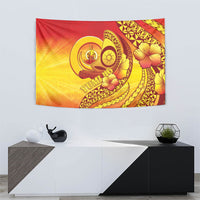Vanuatu 46 Yia Indipendens Anivesari Tapestry Tamtam Drum With Boar Tusk LT05 - Polynesian Pride
