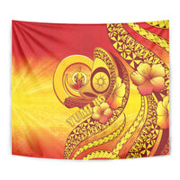 Vanuatu 46 Yia Indipendens Anivesari Tapestry Tamtam Drum With Boar Tusk LT05 - Polynesian Pride