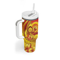 Vanuatu 46 Yia Indipendens Anivesari Tumbler With Handle Tamtam Drum With Boar Tusk LT05 - Polynesian Pride