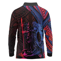 Samoan Pride Long Sleeve Polo Shirt The Tui Manua - Polynesian Pride