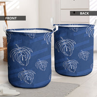Aloha Hawaii Acacia Koa Leaves Laundry Basket Navy Kakau Tribal Pattern LT05 - Polynesian Pride
