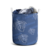 Aloha Hawaii Acacia Koa Leaves Laundry Basket Navy Kakau Tribal Pattern LT05 - Polynesian Pride