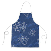 Aloha Hawaii Acacia Koa Leaves Apron Navy Kakau Tribal Pattern LT05 Navy - Polynesian Pride