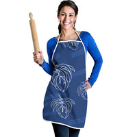 Aloha Hawaii Acacia Koa Leaves Apron Navy Kakau Tribal Pattern LT05 - Polynesian Pride