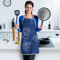 Aloha Hawaii Acacia Koa Leaves Apron Navy Kakau Tribal Pattern LT05 - Polynesian Pride