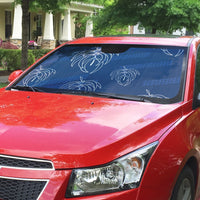 Aloha Hawaii Acacia Koa Leaves Auto Sun Shade Navy Kakau Tribal Pattern LT05 - Polynesian Pride