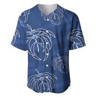 Aloha Hawaii Acacia Koa Leaves Baseball Jersey Navy Kakau Tribal Pattern LT05 Navy - Polynesian Pride