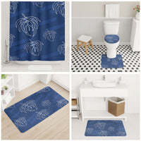 Aloha Hawaii Acacia Koa Leaves Bathroom Set Navy Kakau Tribal Pattern LT05 - Polynesian Pride