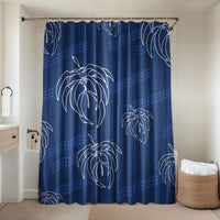 Aloha Hawaii Acacia Koa Leaves Bathroom Set Navy Kakau Tribal Pattern LT05 Shower Curtain Only Navy - Polynesian Pride