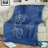 Aloha Hawaii Acacia Koa Leaves Blanket Navy Kakau Tribal Pattern LT05 - Polynesian Pride