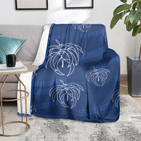 Aloha Hawaii Acacia Koa Leaves Blanket Navy Kakau Tribal Pattern LT05 - Polynesian Pride