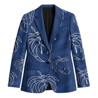 Aloha Hawaii Acacia Koa Leaves Blazer Navy Kakau Tribal Pattern LT05 Unisex Navy - Polynesian Pride