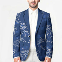 Aloha Hawaii Acacia Koa Leaves Blazer Navy Kakau Tribal Pattern LT05 - Polynesian Pride
