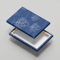 Aloha Hawaii Acacia Koa Leaves Canvas Wall Art Navy Kakau Tribal Pattern LT05 - Polynesian Pride