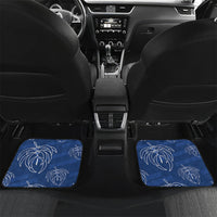 Aloha Hawaii Acacia Koa Leaves Car Mats Navy Kakau Tribal Pattern LT05 Set 2pcs - Back Navy - Polynesian Pride