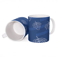 Aloha Hawaii Acacia Koa Leaves Ceramic Mug Navy Kakau Tribal Pattern LT05 - Polynesian Pride