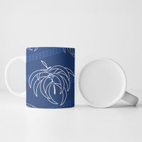 Aloha Hawaii Acacia Koa Leaves Ceramic Mug Navy Kakau Tribal Pattern LT05 - Polynesian Pride