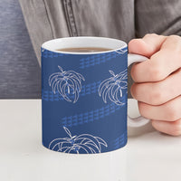 Aloha Hawaii Acacia Koa Leaves Ceramic Mug Navy Kakau Tribal Pattern LT05 - Polynesian Pride