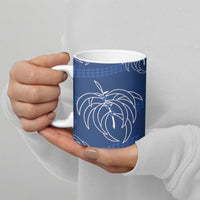 Aloha Hawaii Acacia Koa Leaves Ceramic Mug Navy Kakau Tribal Pattern LT05 - Polynesian Pride
