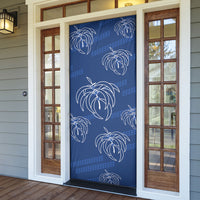Aloha Hawaii Acacia Koa Leaves Door Cover Navy Kakau Tribal Pattern LT05 - Polynesian Pride