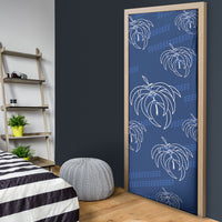 Aloha Hawaii Acacia Koa Leaves Door Cover Navy Kakau Tribal Pattern LT05 - Polynesian Pride