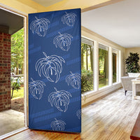Aloha Hawaii Acacia Koa Leaves Door Cover Navy Kakau Tribal Pattern LT05 - Polynesian Pride